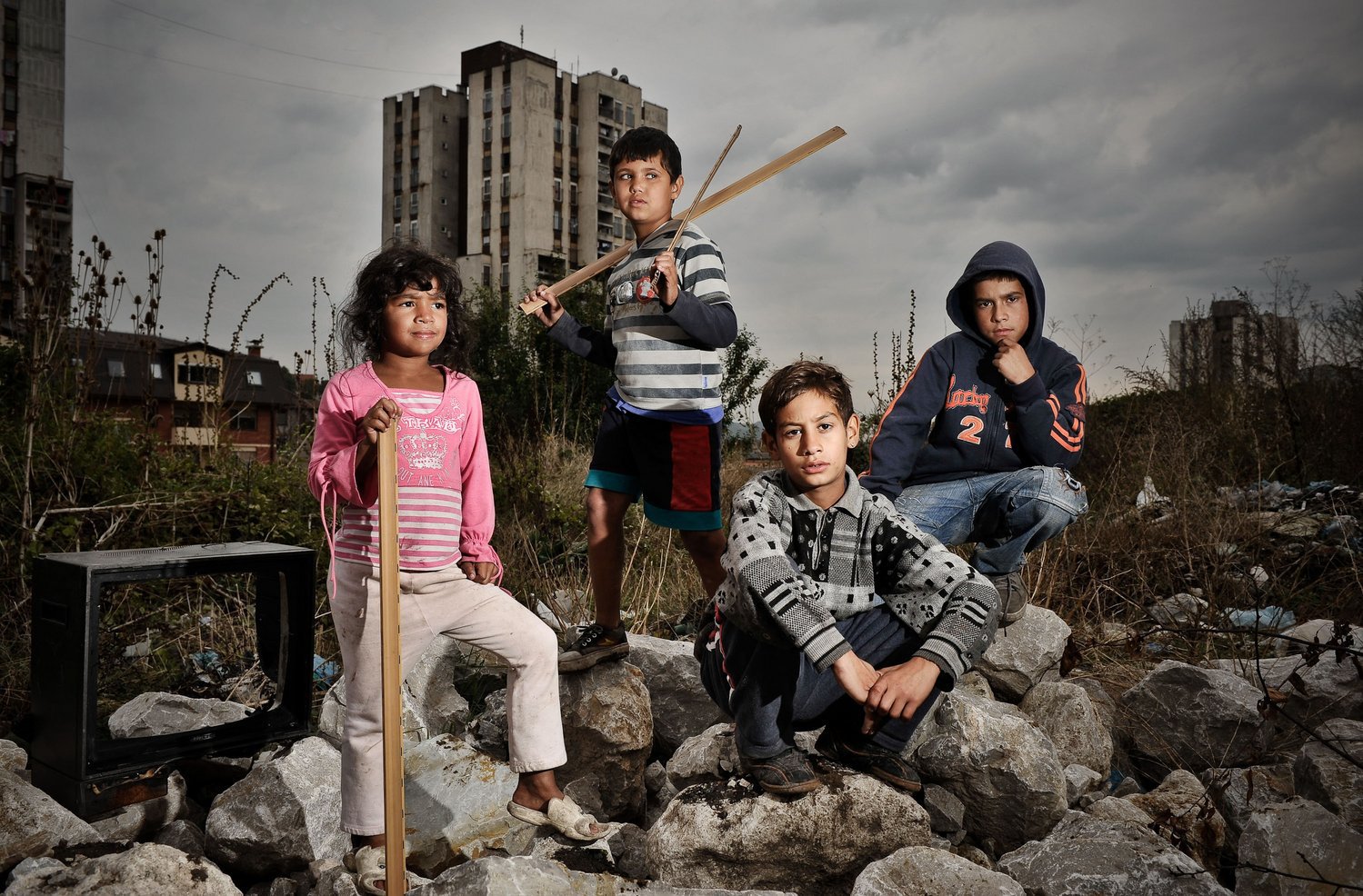 Portrait of Roma children