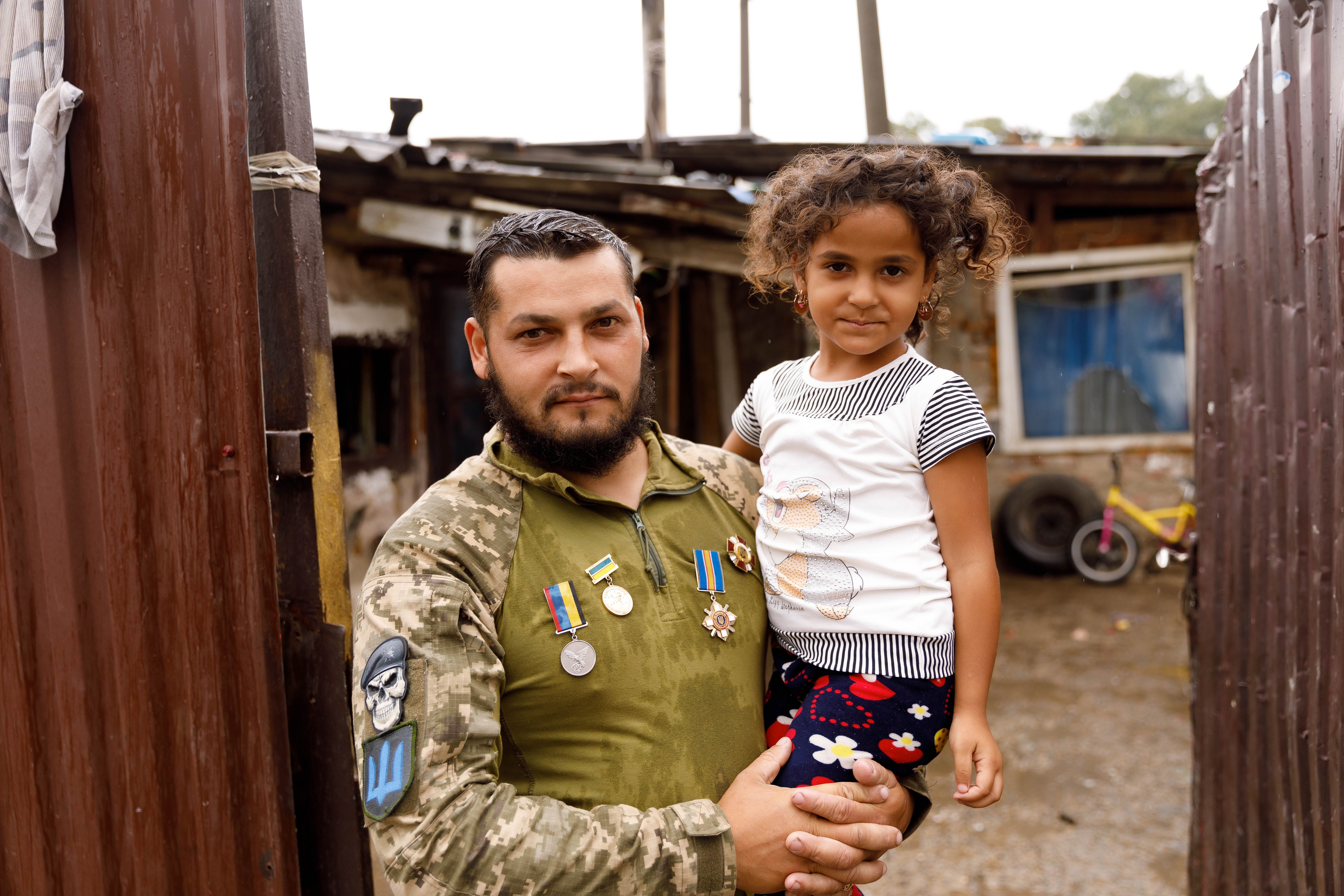 Roma soldier in Uzhhorod, Ukraine. (c) Dmytro Myntyan