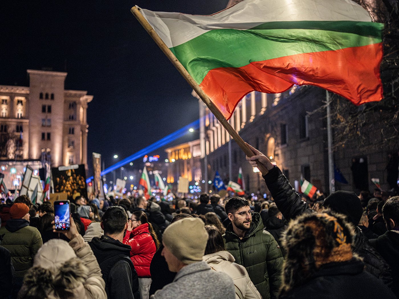 Protests in Sofia, Bulgaria, in December 2025. Photo: Akos Stiller